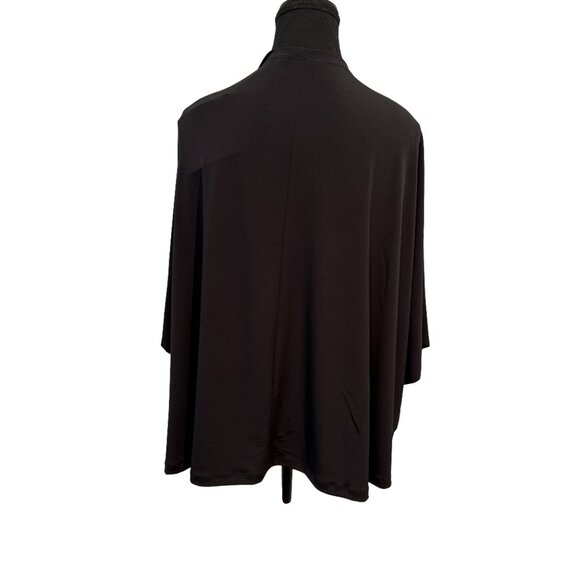 NWT Iman Global Chic Black Open Topper Kimono Batwing Sleeve Jacket 4X - Picture 4 of 6